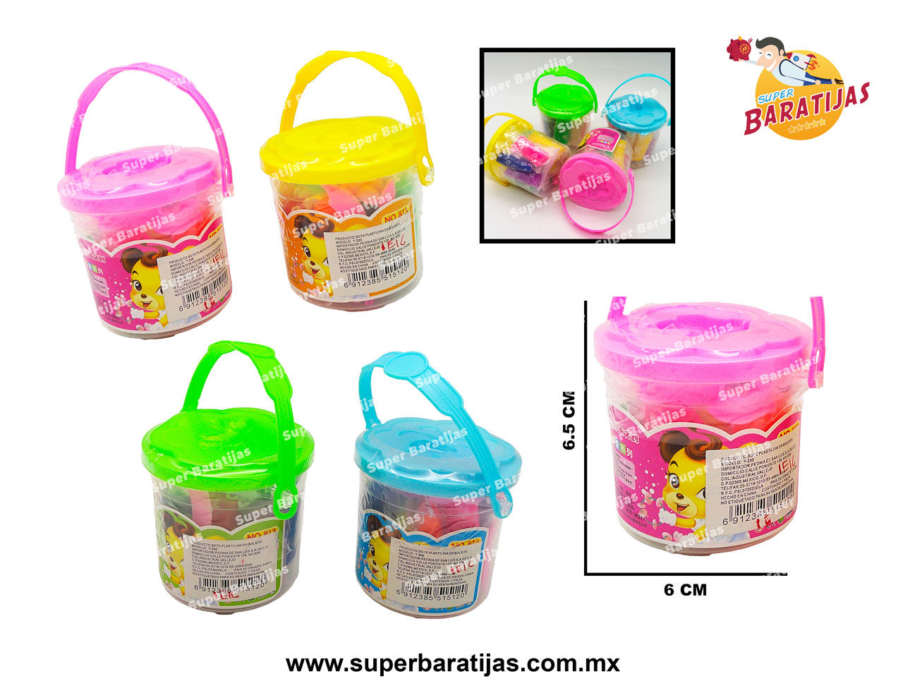 (1E16) BOTE C/PLASTILINA Y ACCESORIOS
