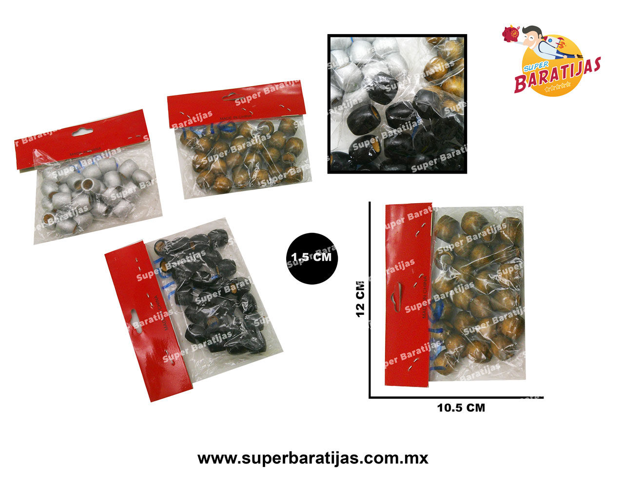 (1O16) BOLITAS P/CABELLO MADERA