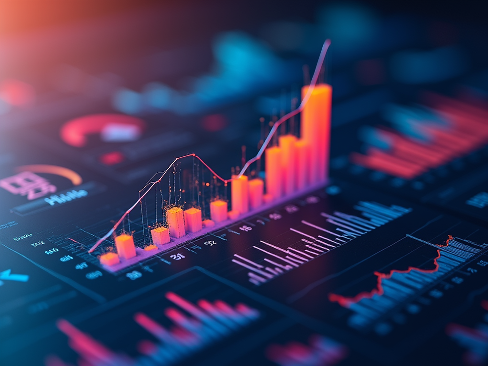 Dynamic-shot-of-stylized-data-visualization-charts-and-graphs-vibrant-color-grading-repres