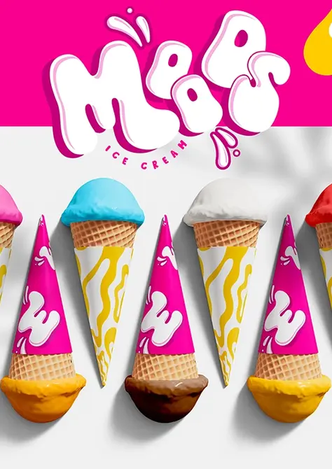Moos Ice Cream – Whimsical Brand Identity & Flavor-Focused Packaging
