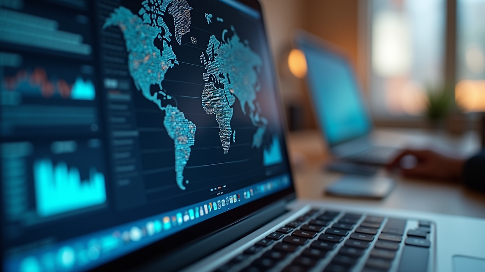 Close-up view of a laptop screen displaying AI-driven marketing automation software