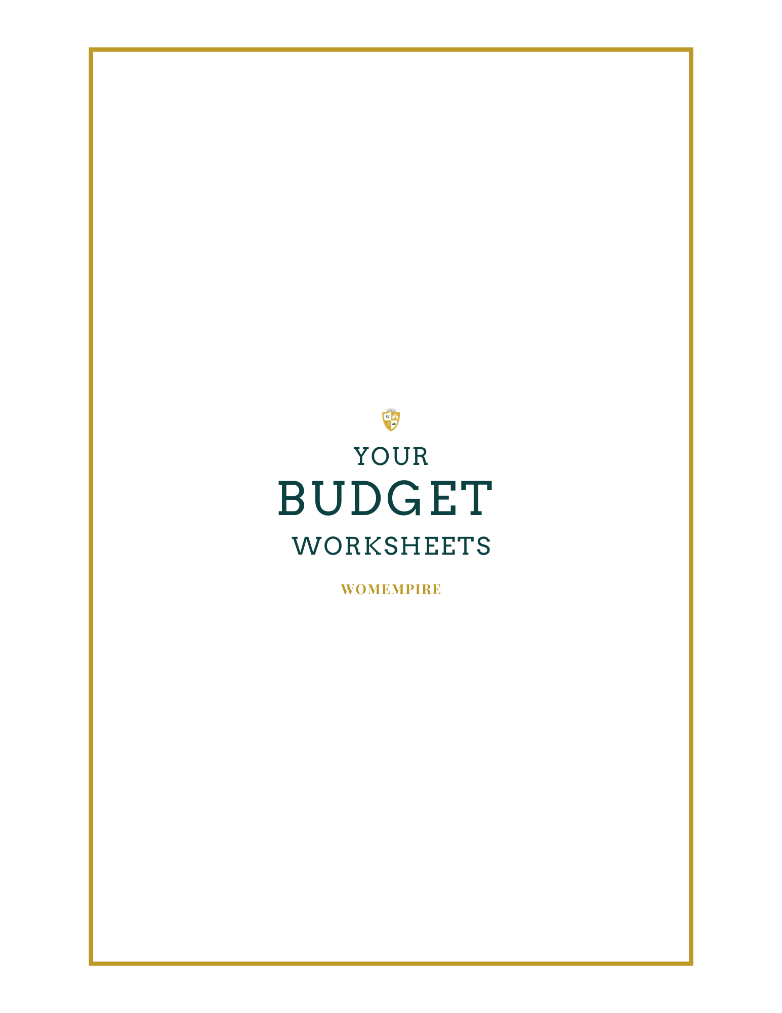 Budget Worksheets