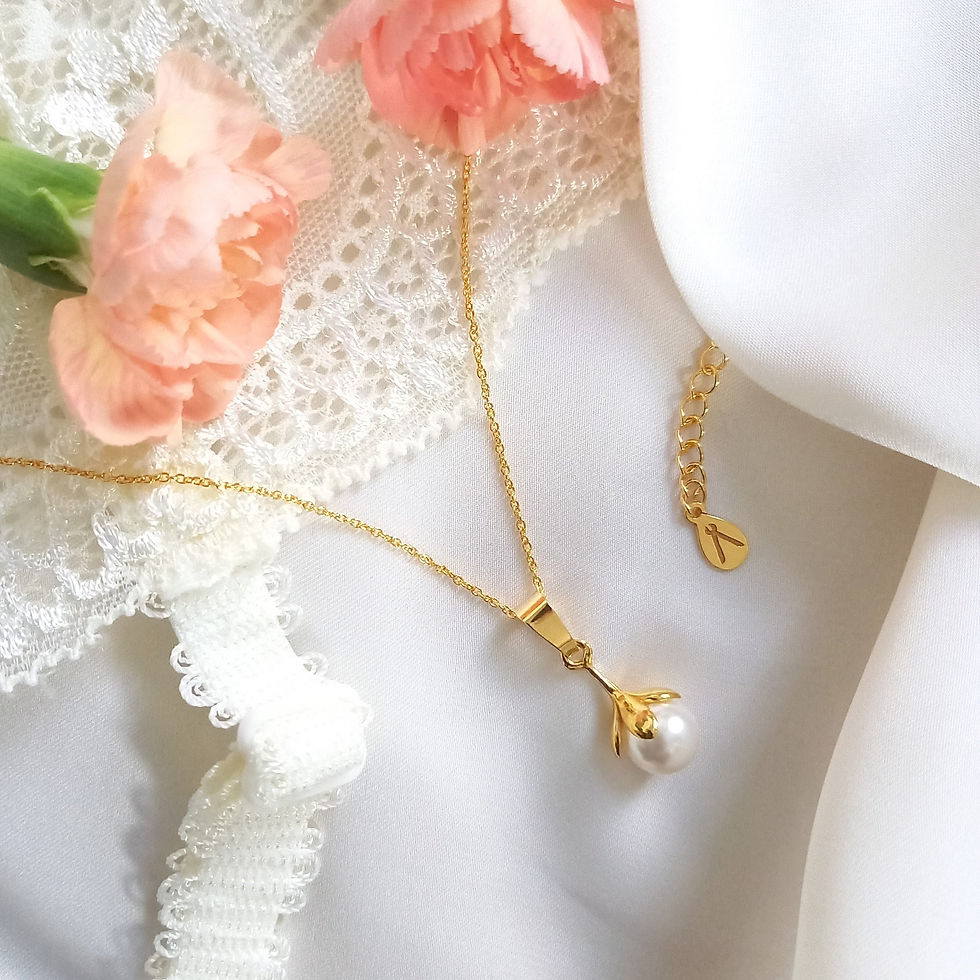 Miniatyrbild: ATROPA Belladonna Golden Necklace - Crystal White