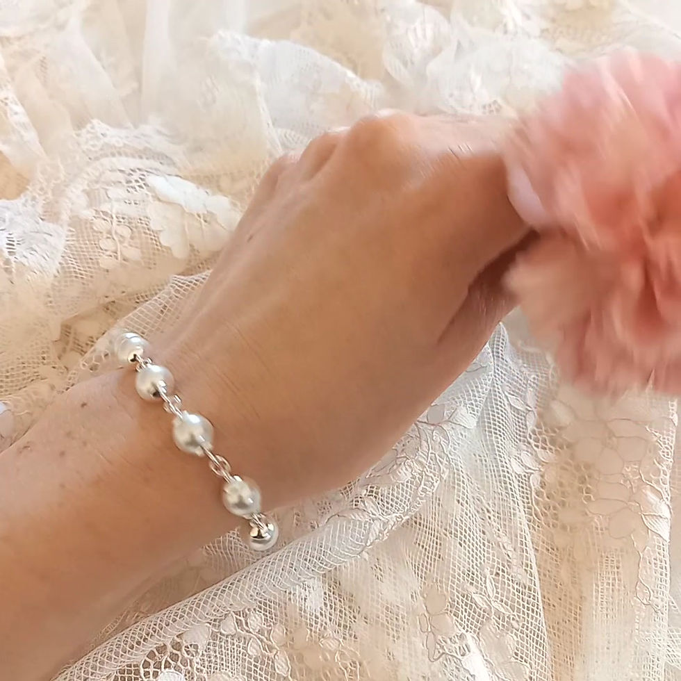 Miniatyrbild: ATROPA Spellbound Pearl Silver Bracelet