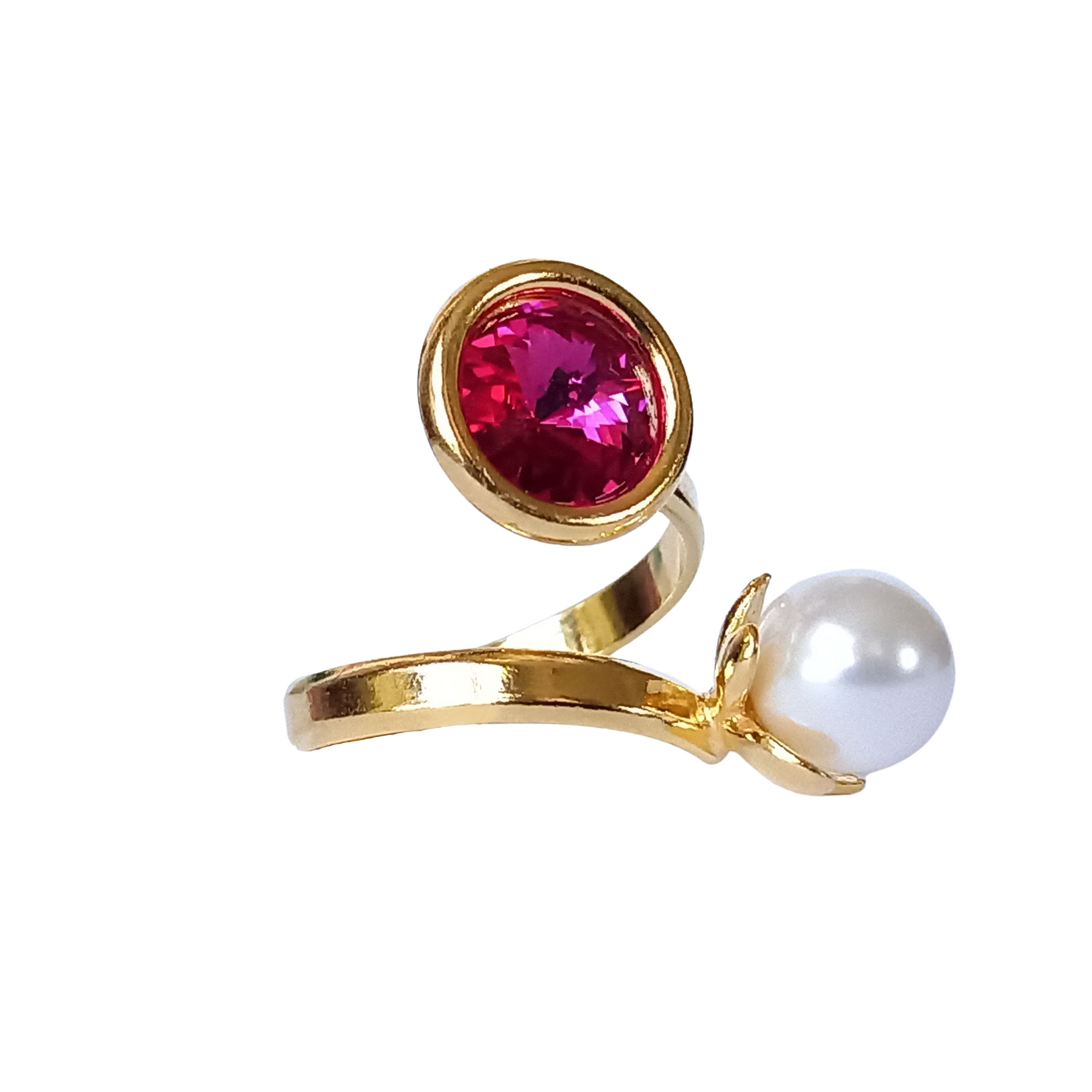 ATROPA Belladonna White Pearl Golden Ring