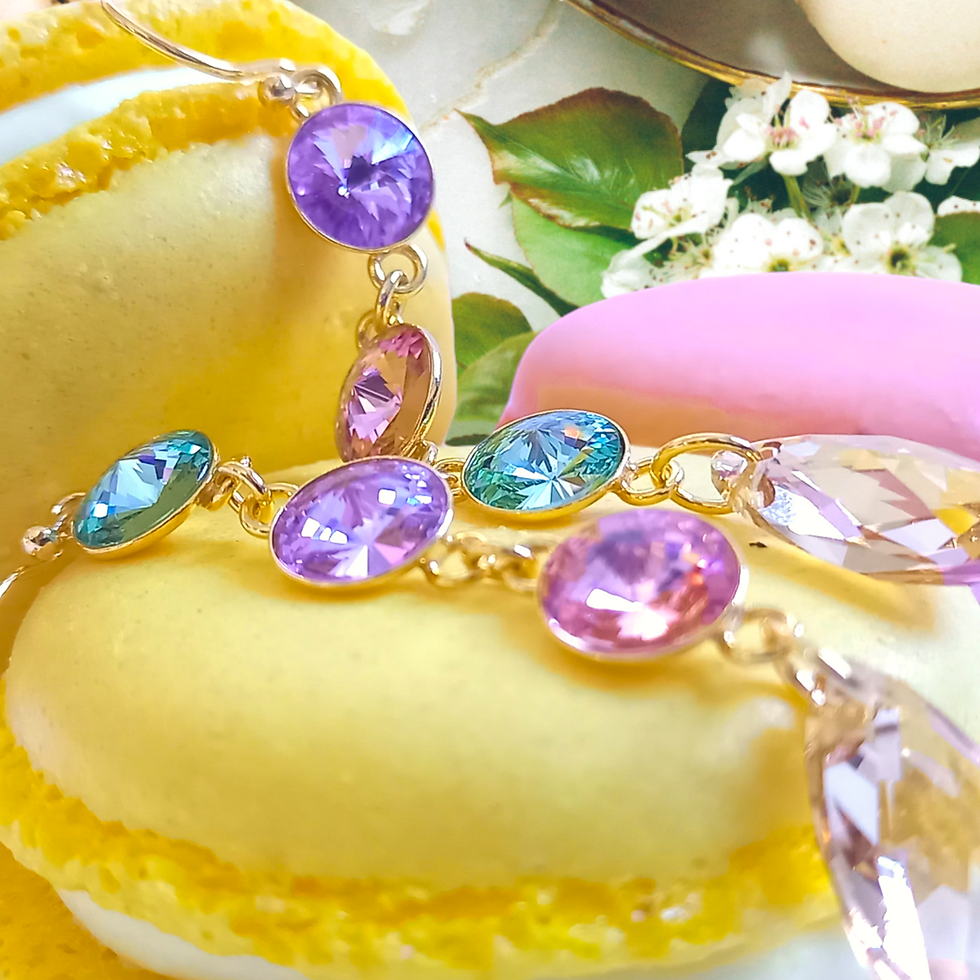 Miniatyrbild: NAJAD Glamour Golden Earrings - Pastel Combo