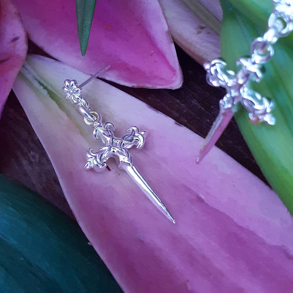 Miniatyrbild: HERVOR Tirfing Silver Earrings
