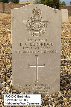 Habbaniya War Cemetery headstone - Burbridge
