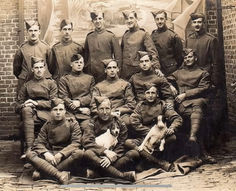 Group photo of 6 Squadron Royal Flying Corps in Abeele, Belgium c1917