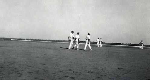 The winning side takes to the field during a cricket competition at RAF Hinaidi c. 1932 competition at RAF Hinaidi c. 1932
