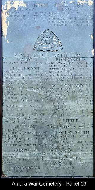 Amara War Cemetery Memorial Panel 03