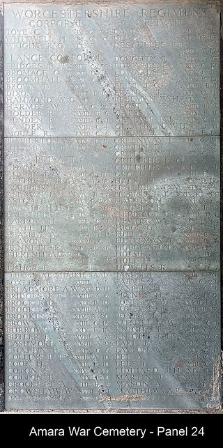 Amara War Cemetery Memorial Panel 24