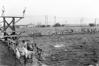 Off-duty Swimming at RAF Hinaidi, Baghdad, 1933