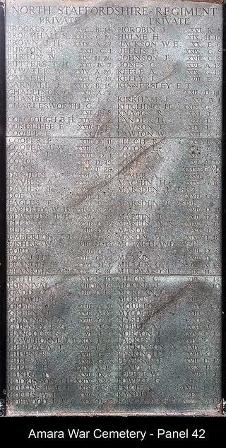 Amara War Cemetery Memorial Panel 42