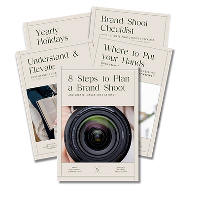 Mockup of each guide included in the Brand Photography Intro Kit.