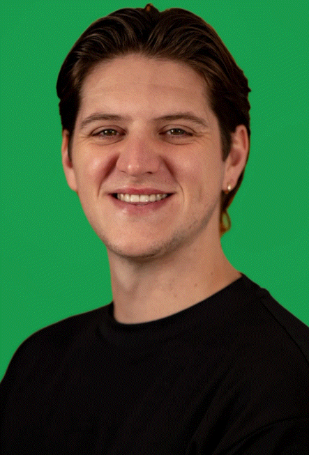 Westminster Associates Director, Jack Collins headshot and personality image putting on dive mask against brand color backdrops.