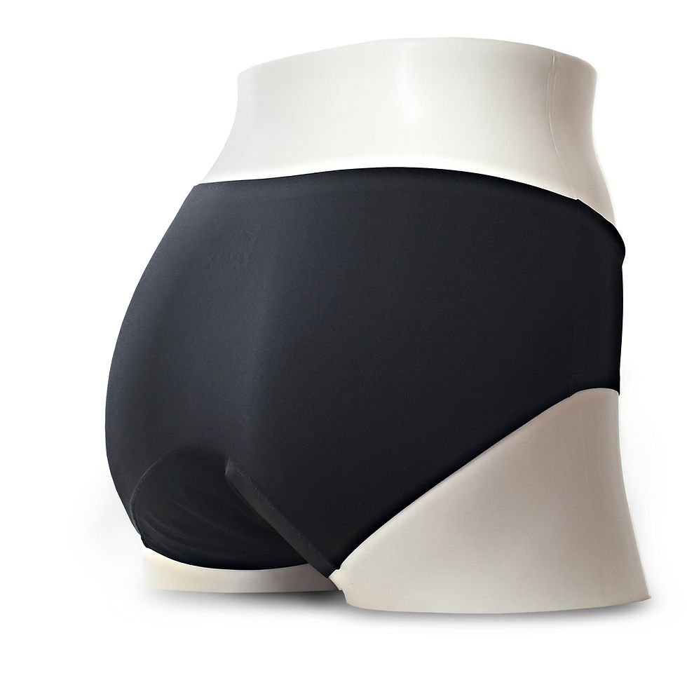 サムネイル： 待望のベーシックタイプ　ムーンパンツ　デイタイム　ブラック（クロッチカラー：パープル）