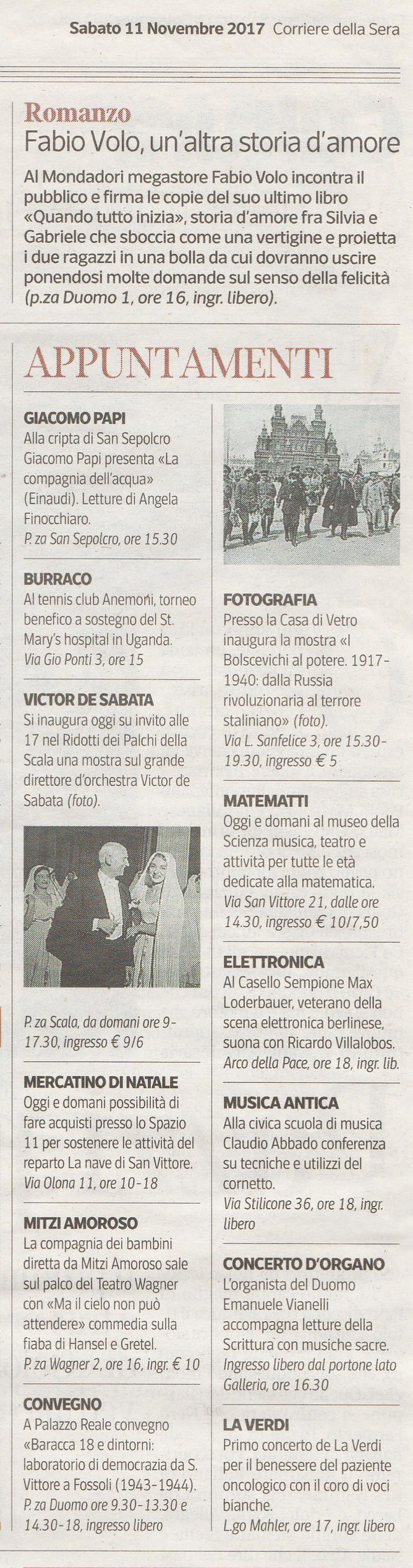 anche CORRIERE DELLA SERA in edicola oggi segnala l'inaugurazione della nostra mostra "I BO