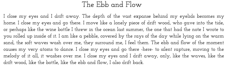 The Ebb and Flow