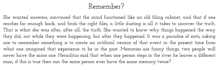 Remember?