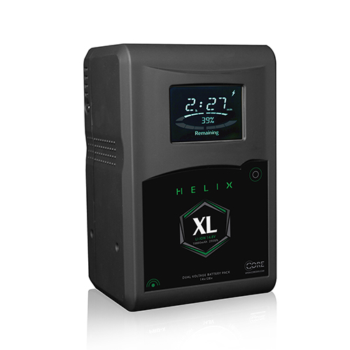 Core SWX HELIX XL V-mount battery shown as a representative power option