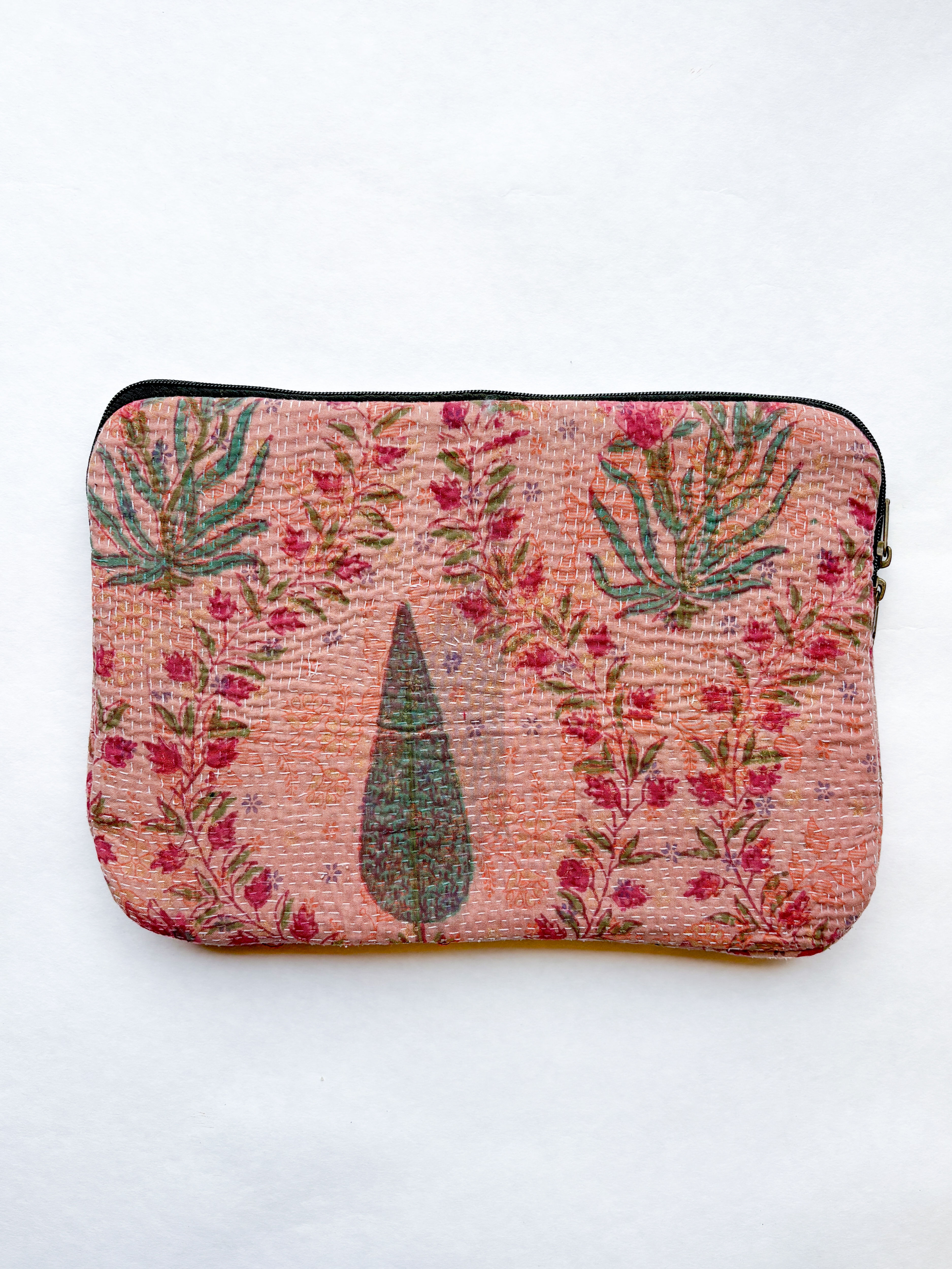 Vintage Block Printed Kantha Laptop Case