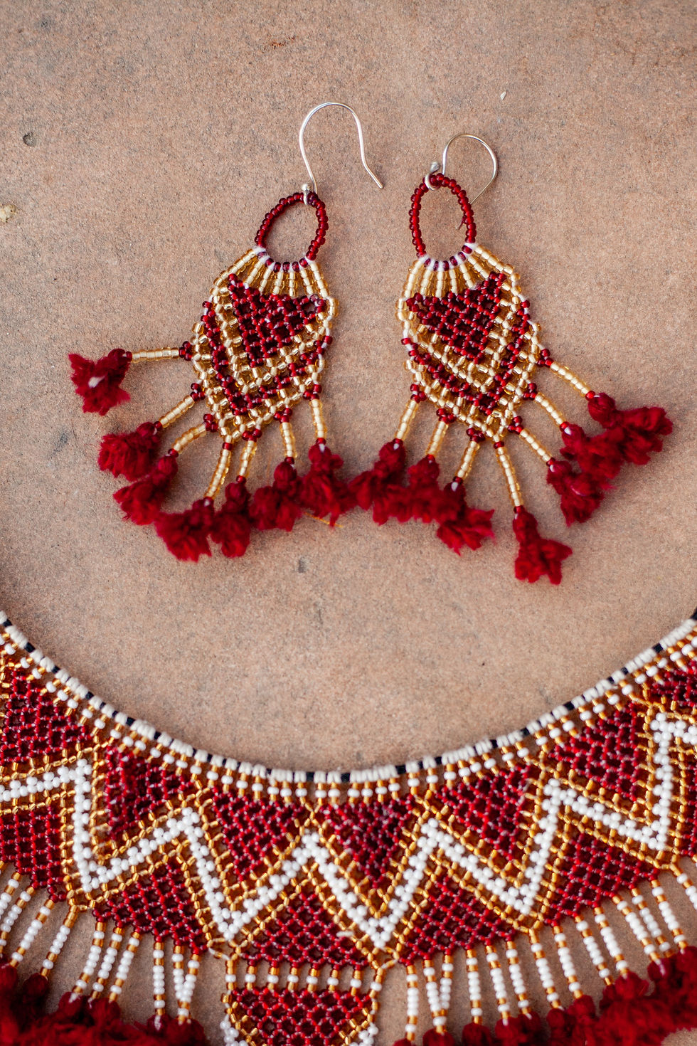 Thumbnail: Handcrafted Tribal Beaded Earrings