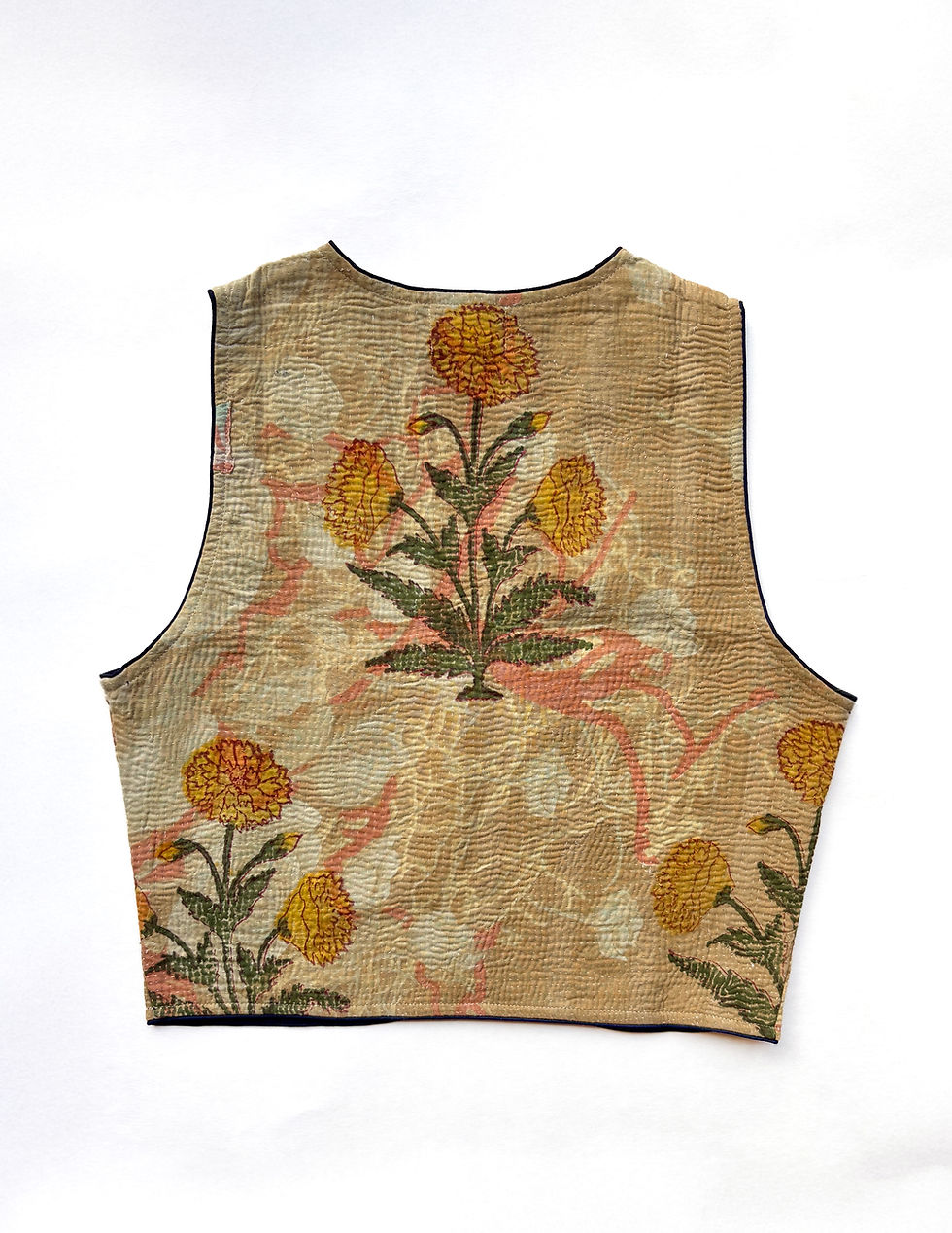 Thumbnail: Vintage Block Printed Kantha Gilet
