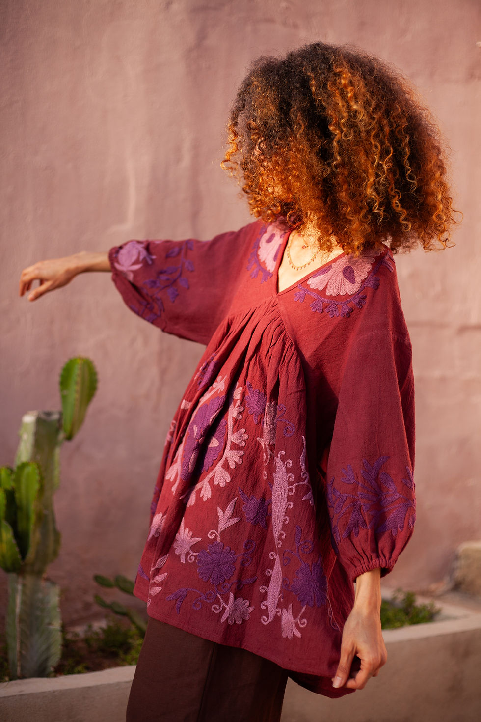 Thumbnail: The Suzani Embroidery Tunic - Pomegranate