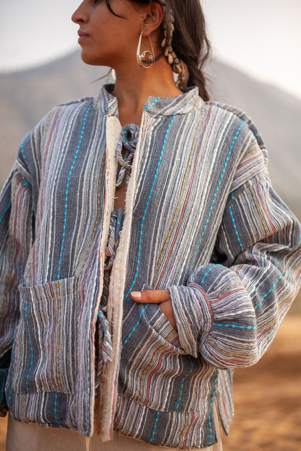 Thumbnail: Reversible Cotton Jacket Vest