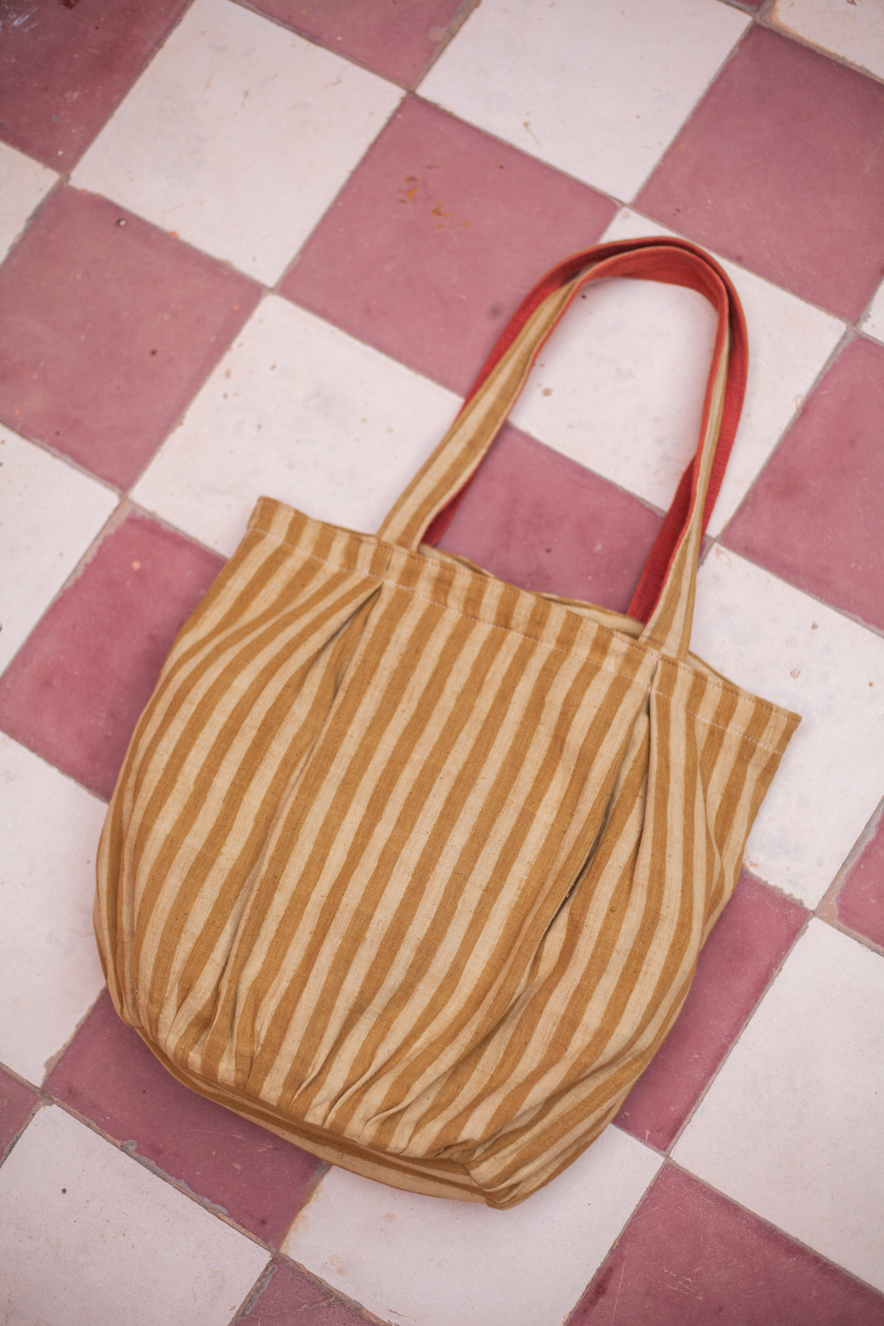The Sun Stripe Block Print Bag
