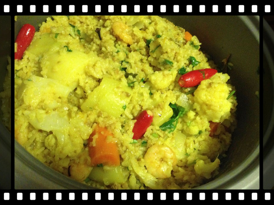 #khichuri or #Khichdi with #Prawn & red meat #mince