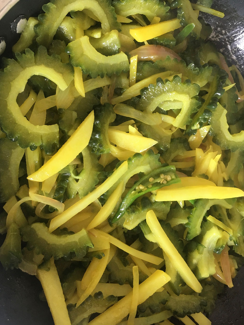 Bitter gouard fry or korola baji 💚💚💚