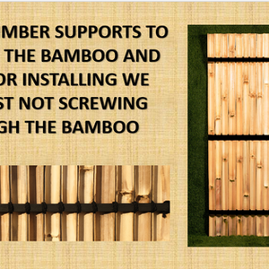 Bamboo Panels with timber supports and fully screwed 
