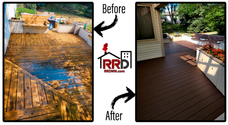 Deck powerwashed and extensively cleaned, then sanded smooth and painted with an exterior durable finish. 