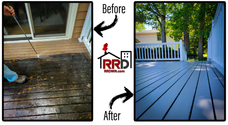 Dirty deck was powerwashed and cleaned, then painted to look brand new! 