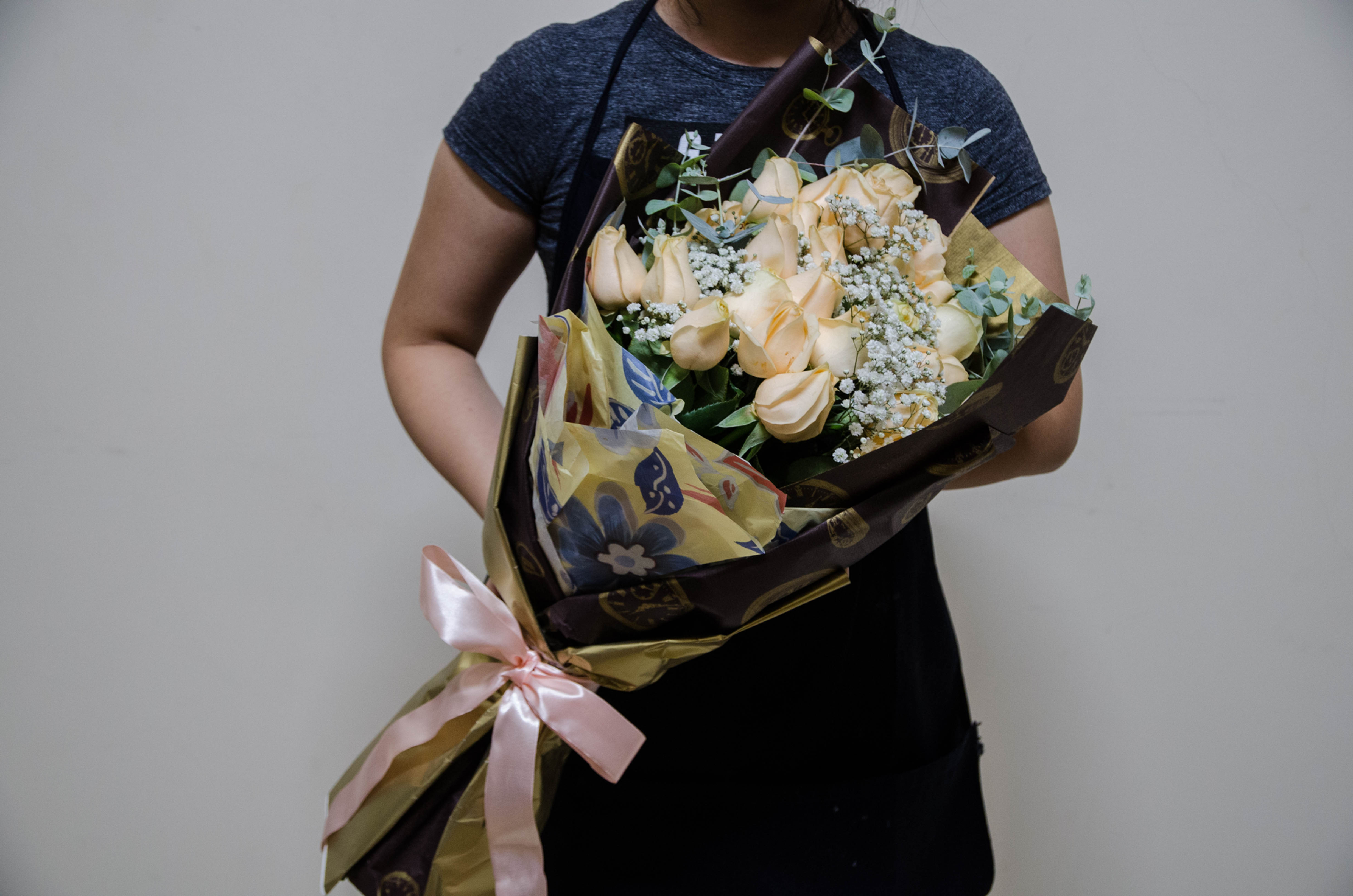 Ramelhete de rosas champagne