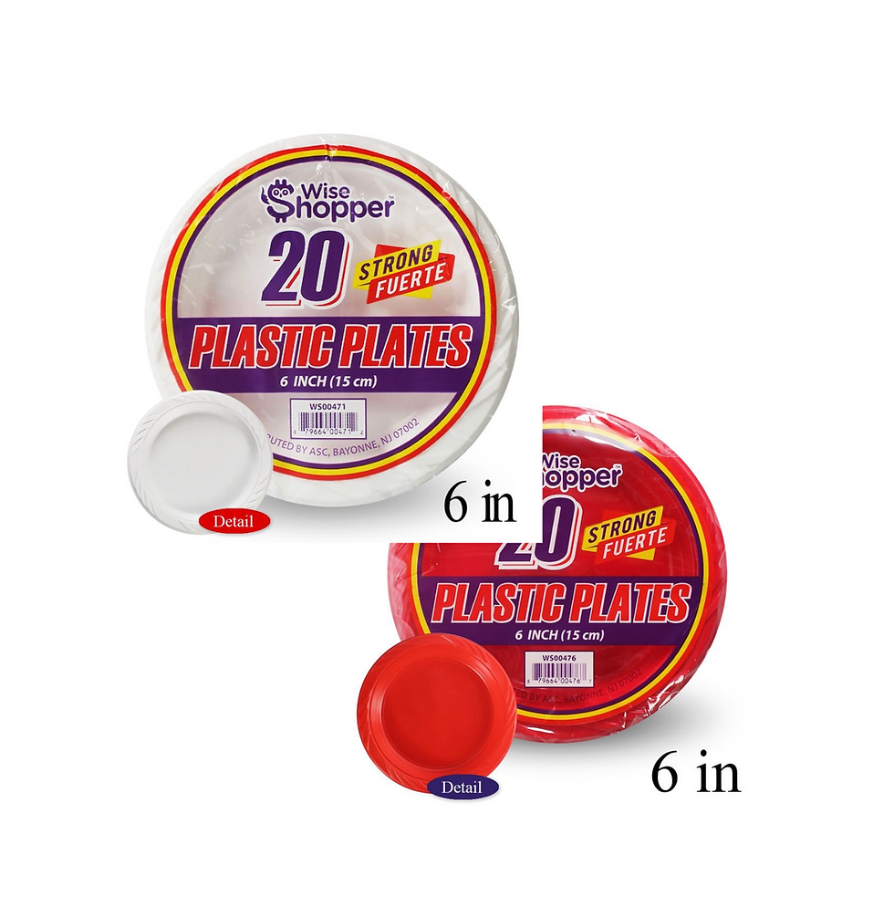 Thumbnail: 20CT Plastic Plates 6 inch