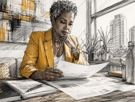 Woman reviewing wealth protection documents