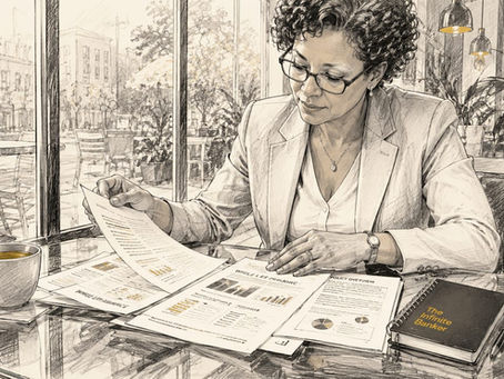 Woman reviewing income protection documents at home