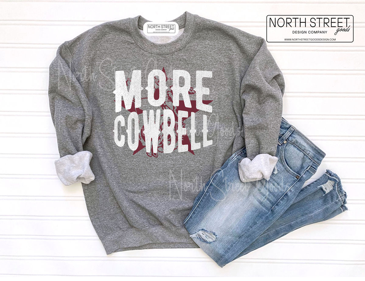 More Cowbell ~ Soft Crew Neck Adult Sweatshirt
