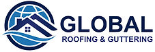 Global Roofing & Guttering logo with a house and globe design, blue colors.