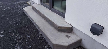 Concrete steps outside building entrance