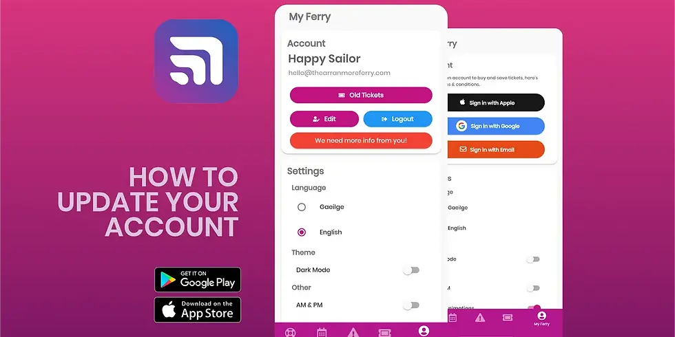 Updating Your Arranmore Ferry Account