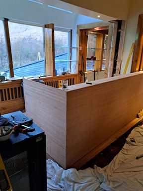 Custom wood bar installation, Dylell Carpentry