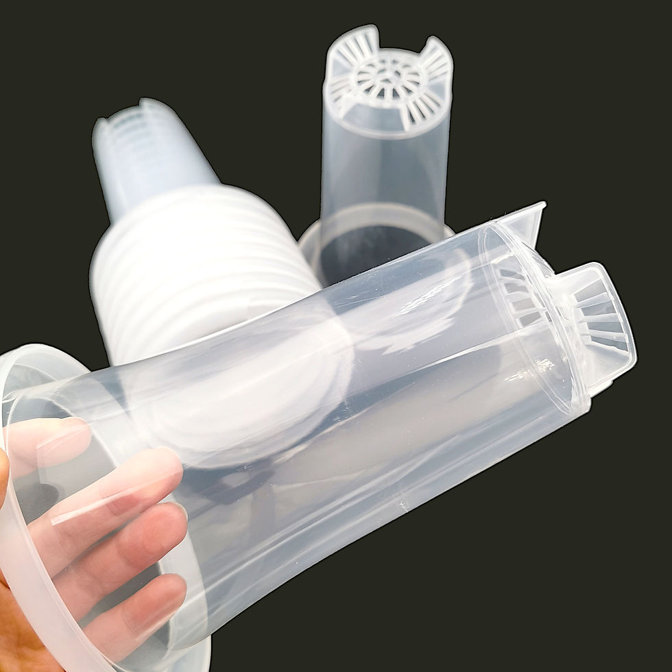 Miniaturbild: Transparenter Runder Plastik Orchideen Topf Ø13.8cm (Extra Hoch)