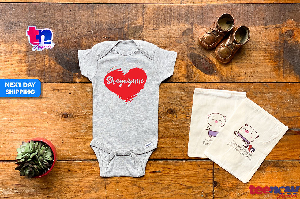 Thumbnail: Custom 'Baby Name' Heart - Love, Valentine's Day Baby / Infant - Onesie/Bodysuit
