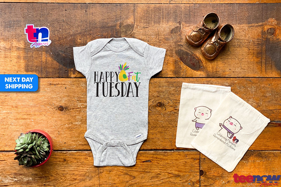 Thumbnail: Happy Fat Tuesday - Holiday Baby / Infant - Onesie/Bodysuit