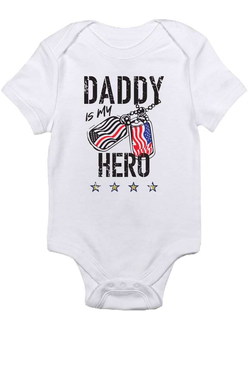 Thumbnail: Daddy Is My Hero (Custom for All Branches) -  Military Onesie/Bodysuit