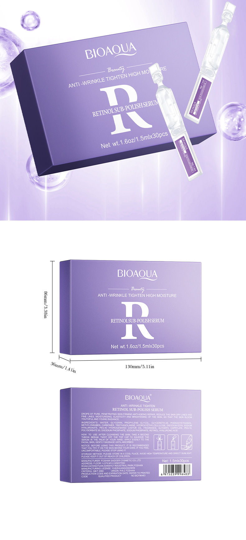 Thumbnail: Bloom BIOAQUA Hyaluronic Acid Facial Serum Ampoules